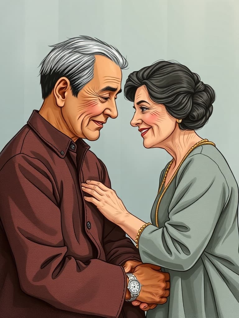 The gentle deception of grandmother's smile
