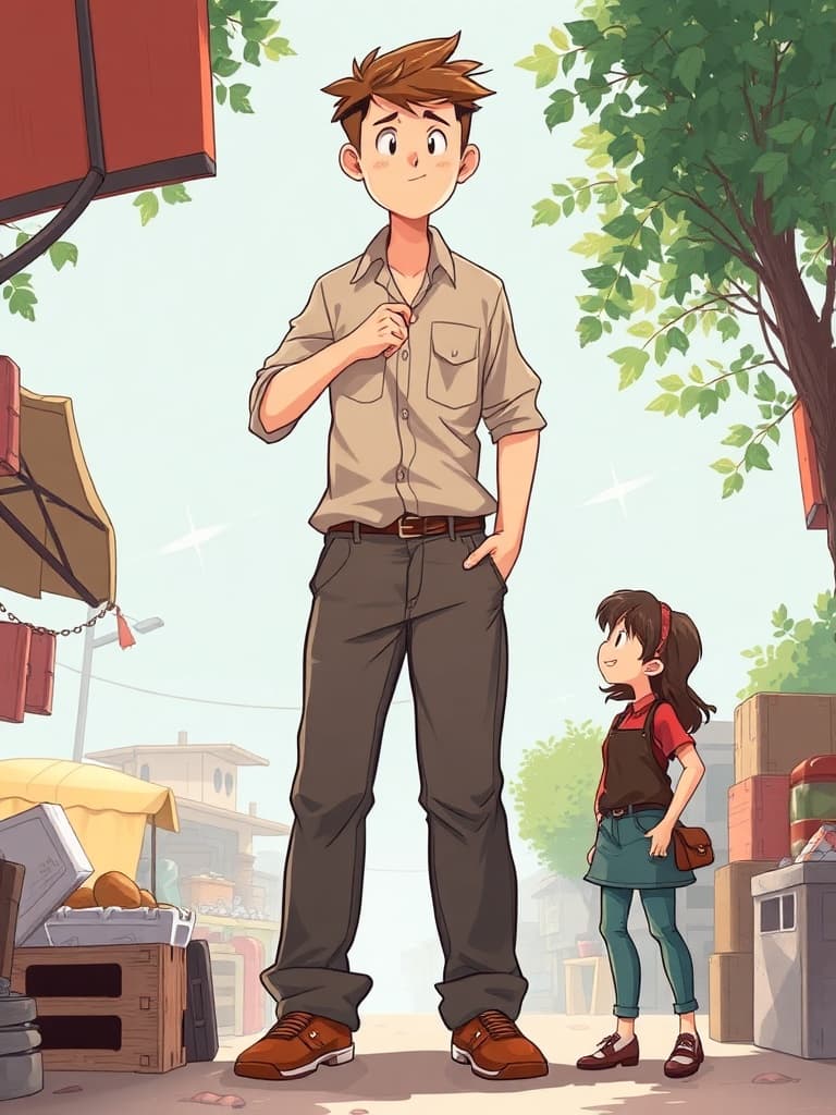 The giant man and the little woman