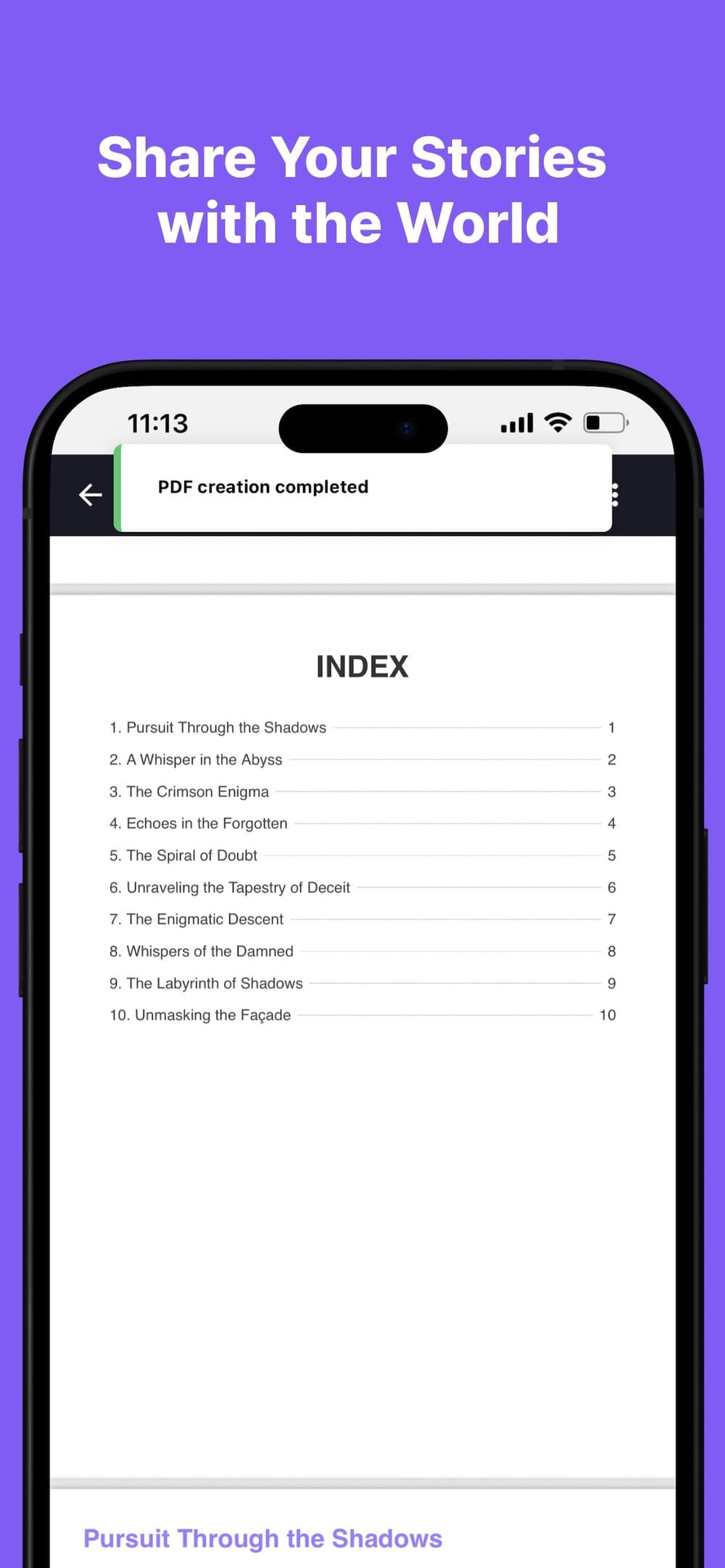 Sharing a finished story from AIBookCraft